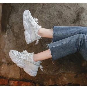 Mesh Sneakers Lace Up Running Casual Shoes for Women